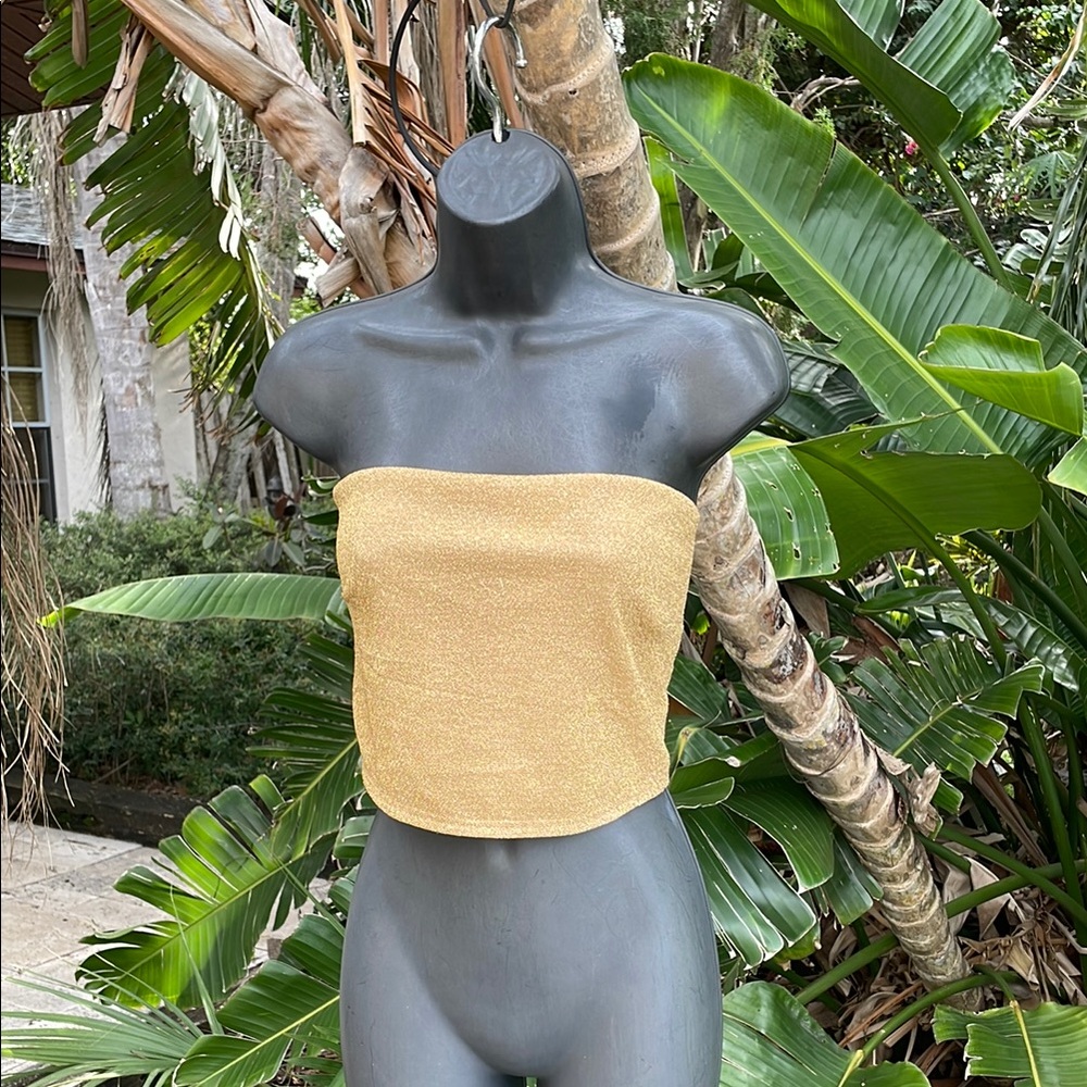 H&M Gold Strapless Women's Top